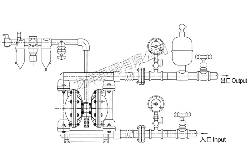 氣動(dòng)隔膜泵安裝示意圖